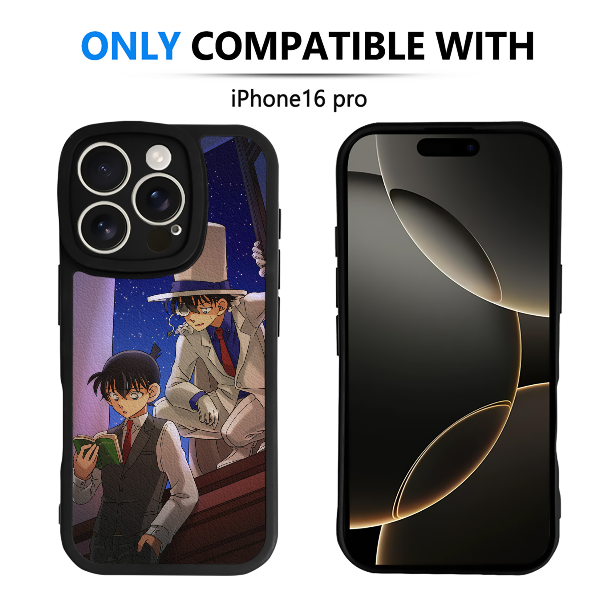 （画像用） 名探偵コナン Detective Conan 【iPhone 16シリーズ対応】シリコンスマホケース（レザー調） 材質：シリコン
